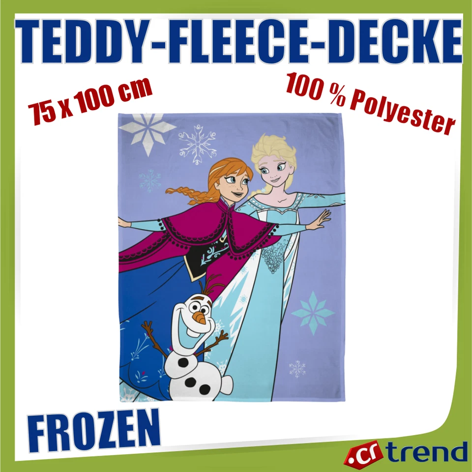 FROZEN Teddy-Fleece-Decke 100 % Polyester;  B × L: ca. 75 × 100 cm Eiskönigin - Bild 1 von 1