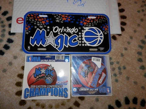 Orlando Magic License Plate, magnet, window cling lot, vtg, new, NBA Cover