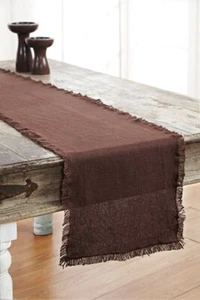 Table Runner 36 inch Burlap Chocolate Brown Cotton Dining Room Table Decor - Picture 1 of 2