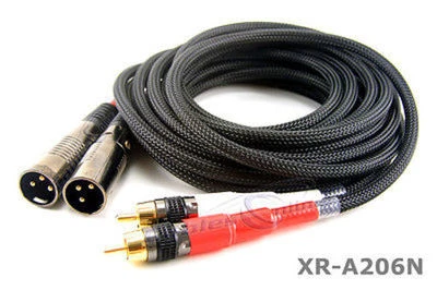6ft Pro-Series 2-XLR Male to 2-RCA Male Audio Cable, CablesOnline XR-A206N - Image 1 of 2