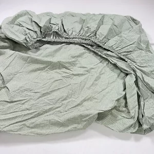 vintage lauren ralph lauren fitted sheet full green gingham check cotton y2k 90s - Picture 1 of 10