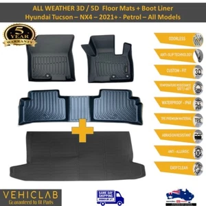 3D TPE All Weather Car Floor Mat+Boot Liner mat for Hyundai Tucson - NX4 - 2021+ - Picture 1 of 40