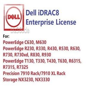 Licencja dla Dell iDRAC8 Enterprise, 13G PowerEdge R130/R230/R330/R430/R530/R630 - Zdjęcie 1 z 1