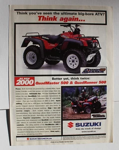 2000 Suzuki QuadMaster 500, QuadRunner 500 ATV Magazine Print Ad 8 x 11 - Bild 1 von 1