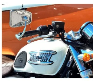 SPECCHIETTO BAR END CROMATO MOTO UNIVERSALE CAFE RACER BMW TRIUMPH GUZZI HARLEY - Foto 1 di 2