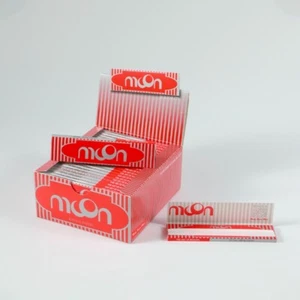 MOON 25 Booklets Red Cigarette Tobacco Rolling Papers 70*36mm 1250 Leaves - Picture 1 of 7