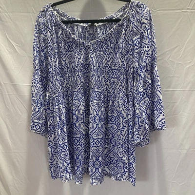 Ninety Clothing Co Para Mujer 1X Blusa Boho Campesina Top Manga Campana Hippie Foto 1 de 4