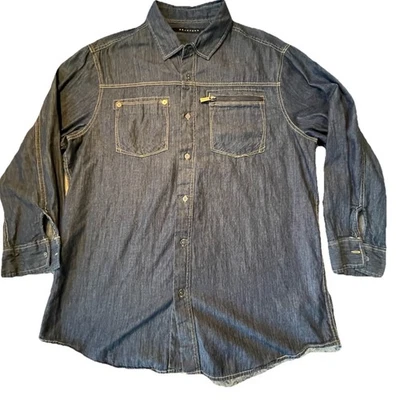 Vintage Y2K Swan Jean Denim Button Shirt Zipper Picket Streetwear 2XL EUC - Image 1 of 4