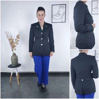 Blazer feminino SCHNEIDERS Trachten tamanho XS EUA 2 UE 32 cinza jaqueta festival - Imagem 1 de 4
