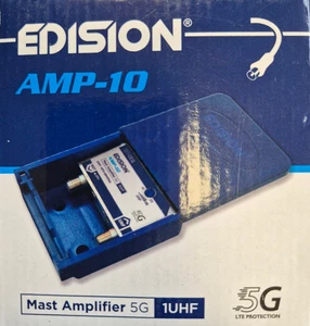 EDISION MASTVERSTÄRKER AMP-10 5G 1UHF 10-25dB 24V mit Kabel in OVP - Picture 1 of 7