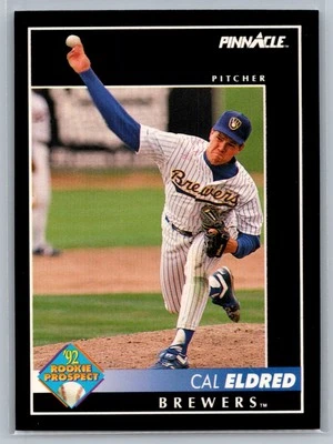1992 Pinnacle #249 Cal Eldred Rookie  RP Milwaukee Brewers - Image 1 of 2