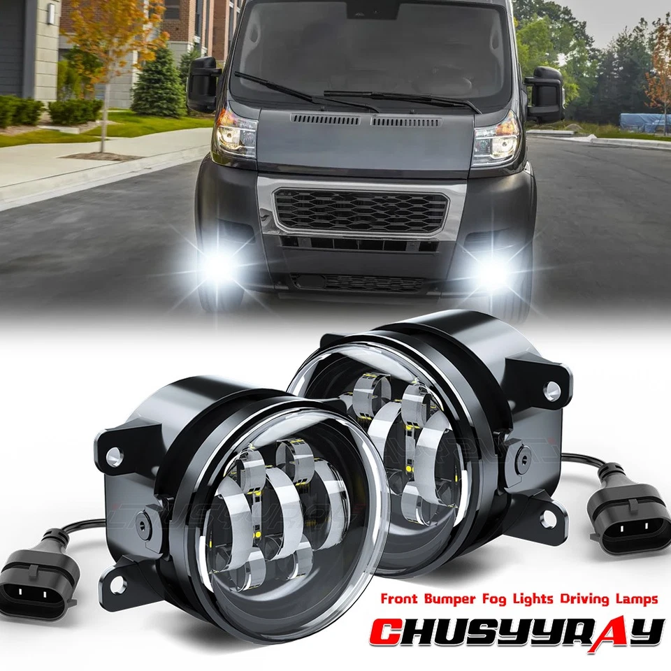 s+ For RAM Promaster 1500 2500 3500 2014-2022 LED Clear Bumper Fog Lights Lamp - Imagem 1 de 4