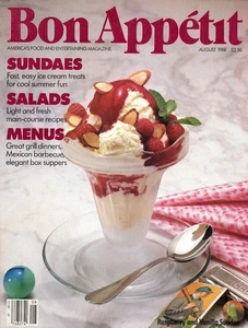 Bon Appétit August 1988 Sundaes Salads Ethnic Restaurants of Toronto India - Imagen 1 de 4