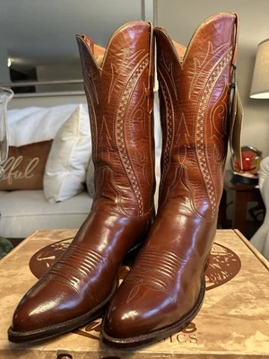 Lucchese SA Classic's Men's Handmade "Gavin" Sienna Santini Goat Boots Size 9 2E - Image 1 of 4