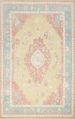 Vegetable Dye Transitional Oushak Large Rug 10x14 Ft Hand-Knotted Oriental Wool - Image 1 of 4