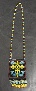 Vintage Zuni Pueblo Native American Beaded Square Necklace - Picture 1 of 4