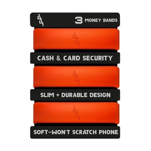 Rubber Silicone Money Bands for Cash & Cards (3), Wallet Money Clip Alternati... - Picture 1 of 3