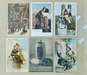 BIRRA BEER GERMANIA MONACO MUNCHEN-LOTTO 6 CARTOLINE-D13-190 - Picture 1 of 1