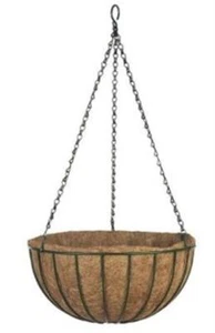 Classic Hanging Basket Planter Strong Wire with Coco Liner 40 cm High Quality - Picture 1 of 3