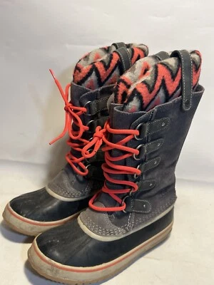 Botas impermeables Sorel Joan of Arctic Knit Premium II para mujer rosa y gris talla 7 Foto 1 de 4