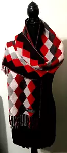 Mantón 100 % cachemir hecho en Escocia, patrón Chevron, súper suave, acogedor cálido - Imagen 1 de 6