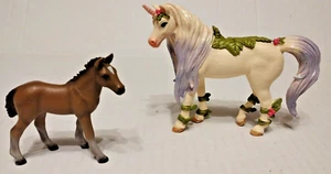 Schleich Horse Toy Figures Blossom White Unicorn Fantasy Flowers Glitter 2000's - Picture 1 of 7
