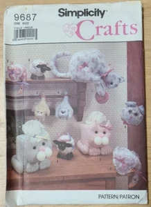 Simplicity 9687 Pattern Bazaar Items Shelf Hanging Cat Goose Tissue Box Cover - Picture 1 of 3