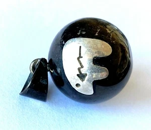 Native American Unique Sterling Silver Bear Pendant Ball Baby Rattle Patina - Picture 1 of 12