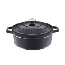 Sabatier gusseisener schmortopf CASSERUOLA CON COPERCHIO PENTOLA IN GHISA NERO VASO 7063