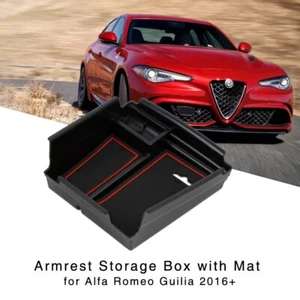 Central Console Armrest Storage Box for Alfa Romeo Giulia 2016 2017 2018 Holder - Foto 1 di 7