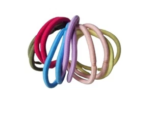 NEW 12 Pack 4.5cm Yellow Purple Blue Pink Snag Free Elasticated Bobbles Hair Tie - Picture 1 of 1