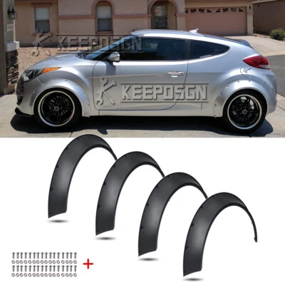 4件适用于现代Veloster Tiburon TUCSON挡泥板耀斑宽体凹槽挡泥板 — 第 1/4 张图片