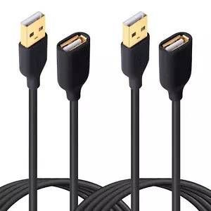 USB Extension Cable 2-Pack 10ft/3m USB 2.0 A Male to A Female Extension Cord ... - Picture 1 of 7