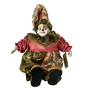 Collectors Choice Circus Clown Doll Hand painted Bisque Porcelain 22" Sitting - Picture 1 of 10
