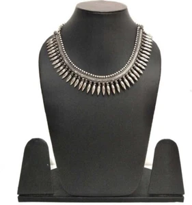 Oxidiertes deutsches Silber Halskette mit Ohrringen Schmuck Set für Damen und Mädchen - Bild 1 von 4
