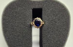 Saphirring 10 Karat Gelbgold (Lab-Create) - Bild 1 von 5