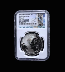 2024 Great Britain £2 Silver Britannia 1 oz. Coin Reverse PF 70 NGC - Picture 1 of 4