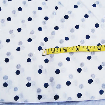10 Yard Polka  Dot Block  Handmade Cotton Indian Natural Sanganeri Print Fabric - Image 1 of 4