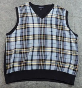 Maglione uomo Lands End grande (42-44) tartan a quadri cotone gilet - Foto 1 di 9