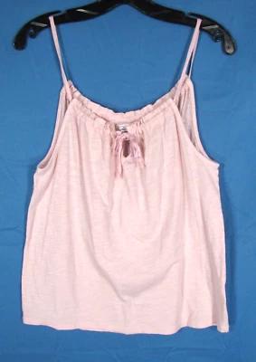 NWT Terre Jacobs FEEL THE PIECE Tank/Top PINK MODAL/COTTON KNIT Tie Neck sz XS/S - Image 1 of 3