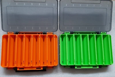 2 X Doppelseitig Box Kunstköder Köderbox 14 Fächer für Gummiköder oder Wobbler - Bild 1 von 4