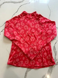 DSG NWT 1/4 Zip Cold Weather Compression Top In Pink Leopard Size 10 - Picture 1 of 4