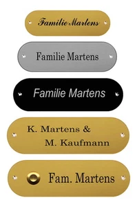 Mess od.Alu-Türschilder-95x45 mm-Klingelplatte-Klingel-Namen-Schild-Klingelknopf - Bild 1 von 3