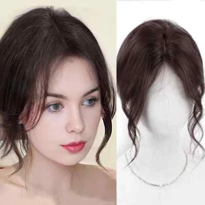 Synthetic Topper with Bangs S Curly Women's Hairpiece Clip in Extension Non-Remy - Image 1 of 4