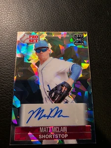 2021 Leaf Pro Set Metal 1989 Pro Set Autographs Matt McLain Pink Crystal 6/10 - Picture 1 of 2