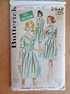 Butterick 2642 Vintage 1960's 4-H Uniform Junior Misses Blouse & Skirt Size 16 - Picture 1 of 12