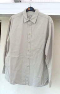 Long Sleeve Cotton Shirt Stone or Light Khaki Size Large - Picture 1 of 8