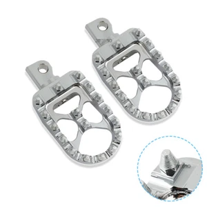 Par de estriberas anchas gruesas MX tablero de piso CNC para Harley Dyna Fatboy Sportster 1200 - Imagen 1 de 16