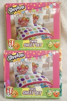 Shopkins Juego de Sábanas Doble o Completo de 3 Piezas (Tú eliges la Talla) Nuevo Ver Desplegable Foto 1 de 4
