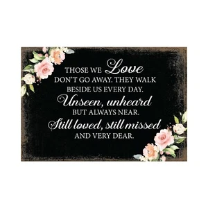 Wooden Memorial Floral Tabletop and Shelves Home Decor 5.5x8 They Walk Beside Us - Picture 1 of 20
